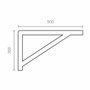 Micel Escuadra reforzada PLM04 negro 500 x 350 mm
