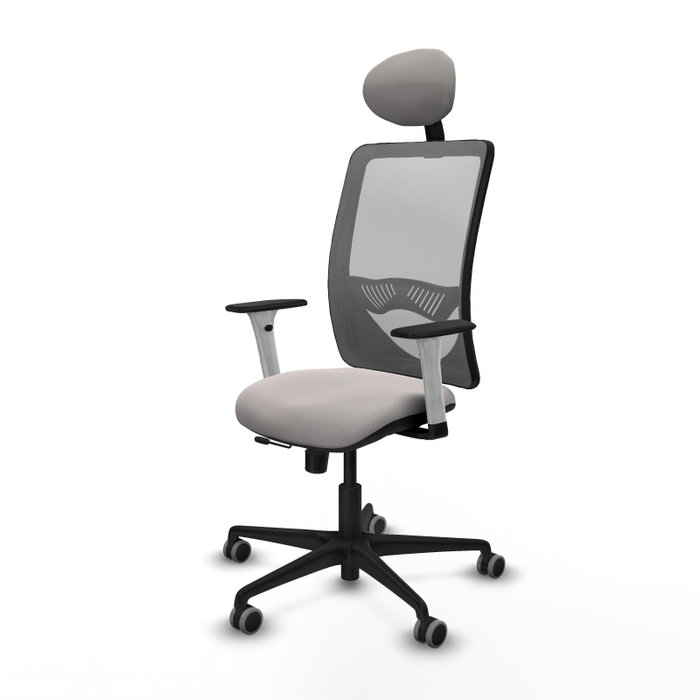 PIQUERAS Y CRESPO Silla de oficina Zulema con mecanismo Sincro/Traslack, Blanco y Gris