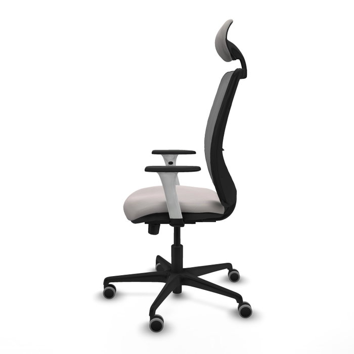 PIQUERAS Y CRESPO Silla de oficina Zulema con mecanismo Sincro/Traslack, Blanco y Gris