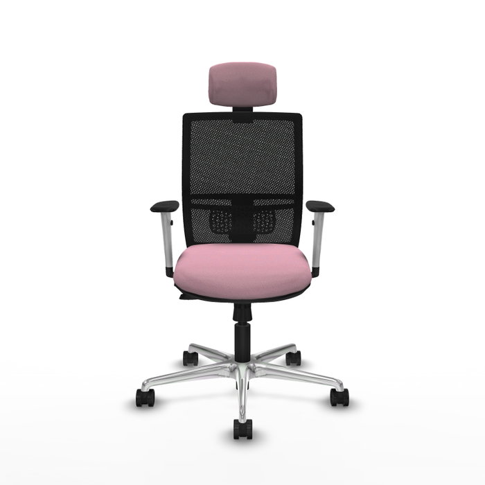 PIQUERAS Y CRESPO Silla de oficina Yunquera Rosa con malla Negra