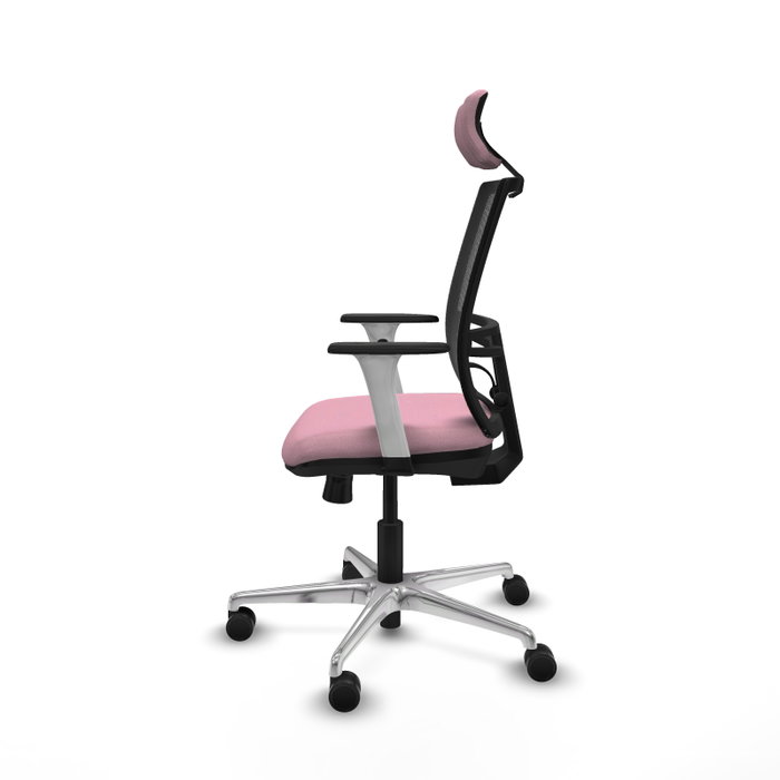PIQUERAS Y CRESPO Silla de oficina Yunquera Rosa con malla Negra
