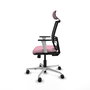 PIQUERAS Y CRESPO Silla de oficina Yunquera Rosa con malla Negra