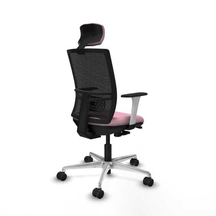 PIQUERAS Y CRESPO Silla de oficina Yunquera Rosa con malla Negra