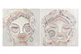 DKD Home Decor Cuadro Colonial Beige Gris 3.7 x 90 x 90 cm Lienzo Pino 2 Unidades