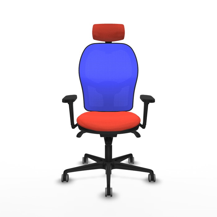 PIQUERAS Y CRESPO Silla de oficina Jorquera con mecanismo Sincro, Tela Naranja y Malla Azul PIQUERAS Y CRESPO Silla de oficina Jorquera con mecanismo Sincro, Tela Naranja y Malla Azul
