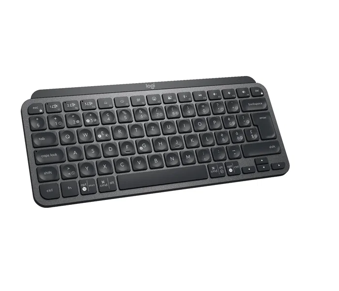 Logitech 920-010485 - Teclado MX Keys Mini Inalámbrico RF + Bluetooth para Oficina, Diseño QWERTZ Suizo, Compacto, Retroiluminación LED, Color Grafito