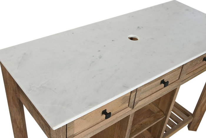 DKD Home Decor Mueble de Baño Mango y Cerámica Natural 120x50x82 DKD Home Decor Mueble de Baño Mango y Cerámica Natural 120x50x82