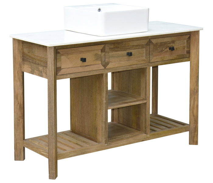 DKD Home Decor Mueble de Baño Mango y Cerámica Natural 120x50x82 DKD Home Decor Mueble de Baño Mango y Cerámica Natural 120x50x82