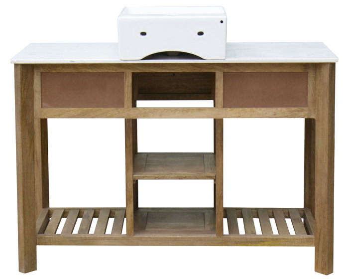 DKD Home Decor Mueble de Baño Mango y Cerámica Natural 120x50x82 DKD Home Decor Mueble de Baño Mango y Cerámica Natural 120x50x82