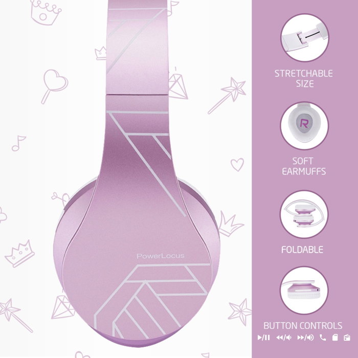 PowerLocus P2 Auriculares para Niños Púrpura/Blanco