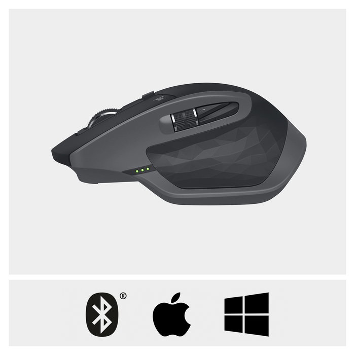 Logitech MX Master 2S Ratón Inalámbrico RF y Bluetooth, Láser, 1000 DPI, Grafito