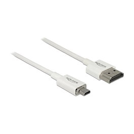 DeLOCK Cable HDMI a Micro-HDMI 85151 Blanco 2m 4K 3D