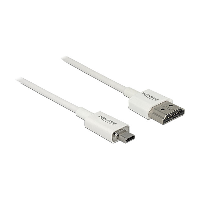 DeLOCK Cable HDMI a Micro-HDMI 85151 Blanco 2m 4K 3D DeLOCK Cable HDMI a Micro-HDMI 85151 Blanco 2m 4K 3D