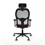 PIQUERAS Y CRESPO Silla de oficina Jorquera con mecanismo Sincro, Rojo y Blanco