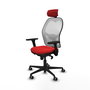 PIQUERAS Y CRESPO Silla de oficina Jorquera con mecanismo Sincro, Rojo y Blanco