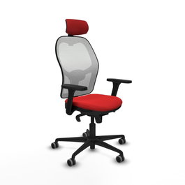 PIQUERAS Y CRESPO Silla de oficina Jorquera con mecanismo Sincro, Rojo y Blanco