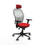 PIQUERAS Y CRESPO Silla de oficina Jorquera con mecanismo Sincro, Rojo y Blanco