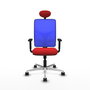 PIQUERAS Y CRESPO Silla de oficina Motilla con mecanismo Sincro, Rojo y Azul