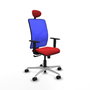 PIQUERAS Y CRESPO Silla de oficina Motilla con mecanismo Sincro, Rojo y Azul