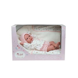 Muñecas Arias Muñeca Andie con peso para relajar, 40 cm, color rosa con cojín, en español