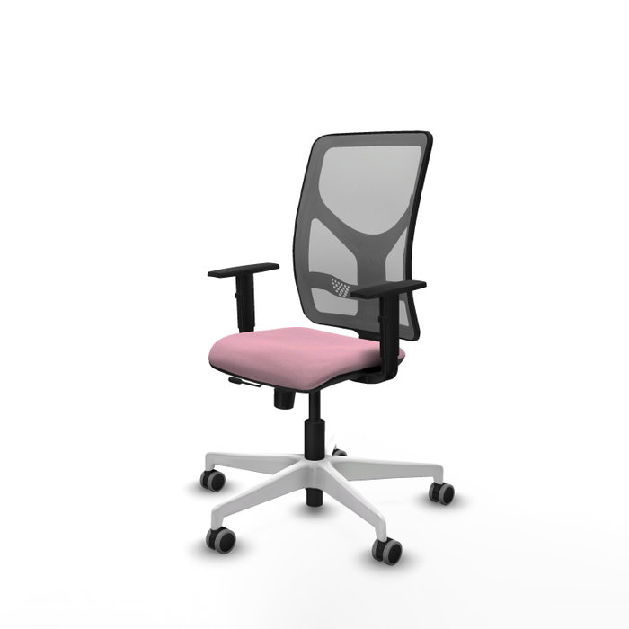 PIQUERAS Y CRESPO Silla de oficina Motilla con mecanismo Sincro/Traslack Rosa y Gris