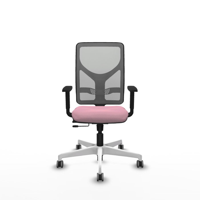 PIQUERAS Y CRESPO Silla de oficina Motilla con mecanismo Sincro/Traslack Rosa y Gris