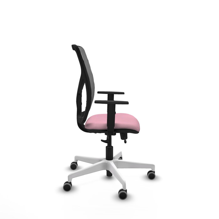 PIQUERAS Y CRESPO Silla de oficina Motilla con mecanismo Sincro/Traslack Rosa y Gris