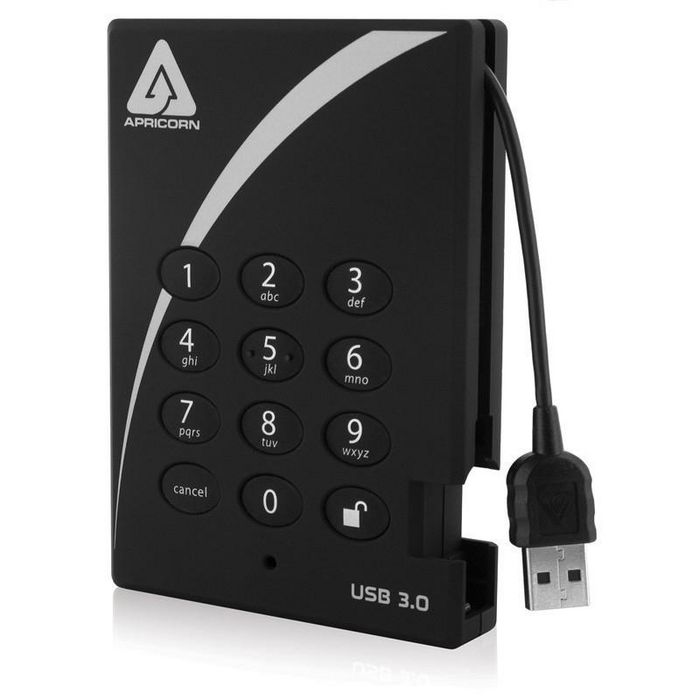 Apricorn Aegis Padlock USB 3.0 Disco Duro Externo 500GB Cifrado AES 256-bit Velocidad 5 Gbps