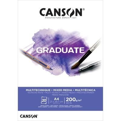 Bloc De Dibujo Canson Graduate Mix Media Encolado Liso Blanco A4 200G 20H (Set de 5) Bloc De Dibujo Canson Graduate Mix Media Encolado Liso Blanco A4 200G 20H (Set de 5)