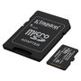 Kingston Tarjeta microSDXC Industrial 128GB Clase 10 UHS-I U3 V30 A1 - Lectura 100MB/s, Escritura 80MB/s con adaptador SD
