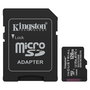 Kingston Tarjeta microSDXC Industrial 128GB Clase 10 UHS-I U3 V30 A1 - Lectura 100MB/s, Escritura 80MB/s con adaptador SD