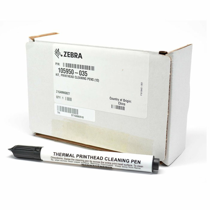Zebra Bolígrafos de limpieza de cabezales de impresión, 12 piezas