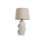 DKD Home Decor Lámpara de Sobremesa de Porcelana Espiral Blanca