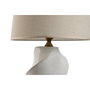 DKD Home Decor Lámpara de Sobremesa de Porcelana Espiral Blanca