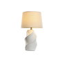 DKD Home Decor Lámpara de Sobremesa de Porcelana Espiral Blanca