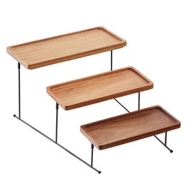 Leone Expositor Buffet 3 Estantes Acacia 35x42x23 cm