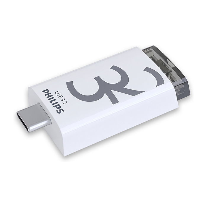 Philips Memoria USB 3.2 32GB Click Series Gen 1 USB-C Transparente Blanco