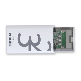 Philips Memoria USB 3.2 32GB Click Series Gen 1 USB-C Transparente Blanco