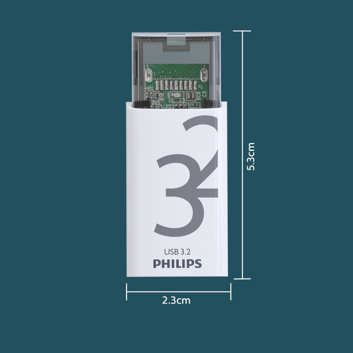 Philips Click Series USB-C 32GB Blanco y Transparente Philips Click Series USB-C 32GB Blanco y Transparente
