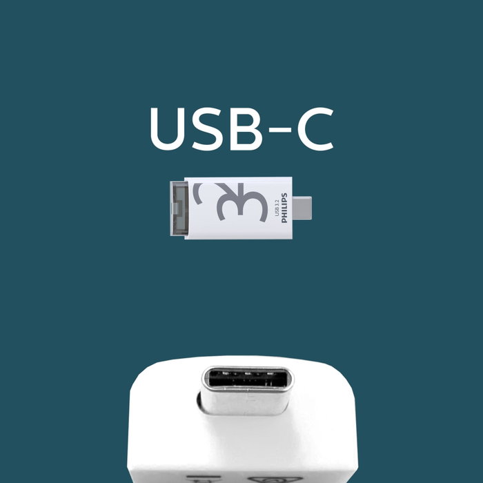 Philips Click Series USB-C 32GB Blanco y Transparente Philips Click Series USB-C 32GB Blanco y Transparente