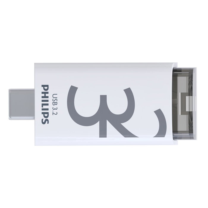 Philips Click Series USB-C 32GB Blanco y Transparente Philips Click Series USB-C 32GB Blanco y Transparente