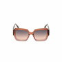 Guess GU7681 47B Gafas de Sol Mujer Cuadradas con Montura de Plástico Marrón Claro y Cristales Degradado Ahumado 54 mm
