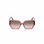 Guess GU7681 47B Gafas de Sol Mujer Cuadradas con Montura de Plástico Marrón Claro y Cristales Degradado Ahumado 54 mm