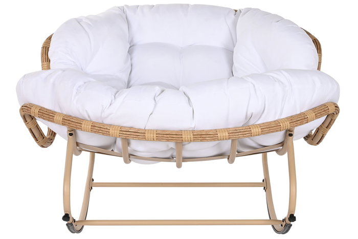 DKD Home Decor Mecedora Blanco Marron 108 x 80 x 108 cm