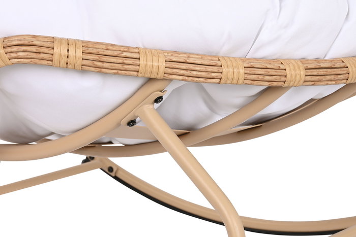 DKD Home Decor Mecedora Blanco Marron 108 x 80 x 108 cm