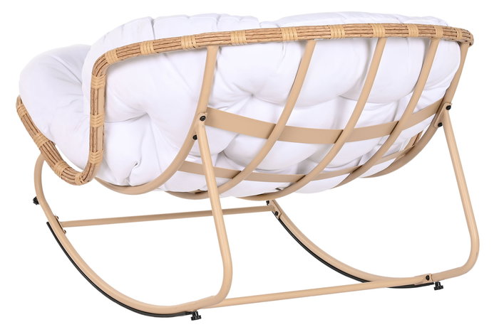 DKD Home Decor Mecedora Blanco Marron 108 x 80 x 108 cm