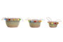 DKD Home Decor Set de 3 Cestas de Seagrass y Poliéster con Pompones