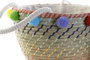 DKD Home Decor Set de 3 Cestas de Seagrass y Poliéster con Pompones