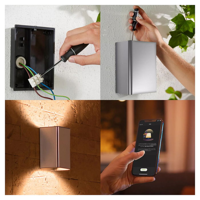 Philips Resonate Aplique de Pared para Exteriores, Blanco y Color, Plateado, 1200lm