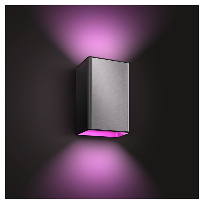 Philips Resonate Aplique de Pared para Exteriores, Blanco y Color, Plateado, 1200lm